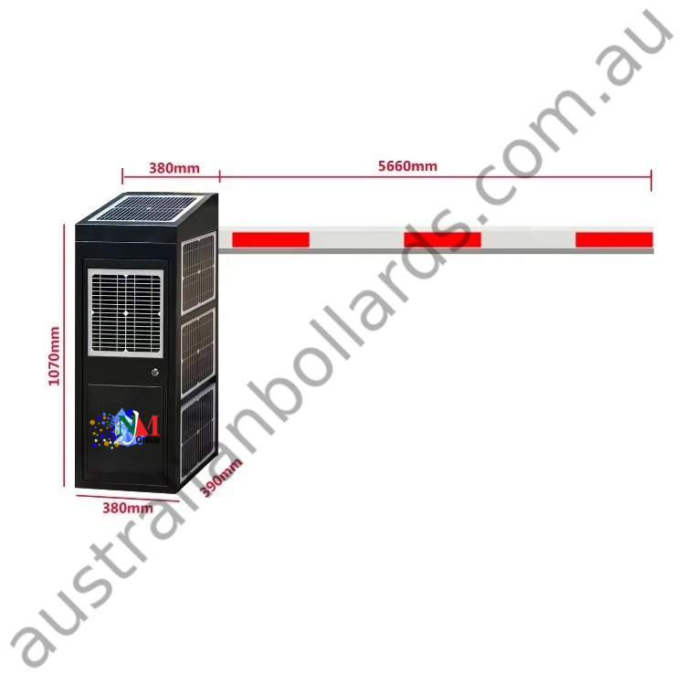 Solar Powered Boom Barrier Gate - Automatic