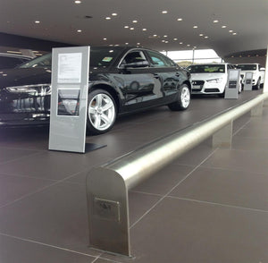 Bumper Rails - Showroom/Airport Type - bumper rails, stainless steel bump rails - Australian Bollards  