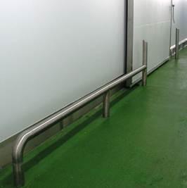 Crash Rails - Factory/Warehouse Type - crash rails, stainless steel bump rails - Australian Bollards  