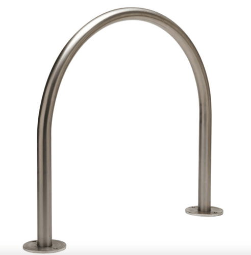 Hoop Top Bike Rack (Stainless Steel) - bike hoops, ned kelly parkiteer range - Australian Bollards  