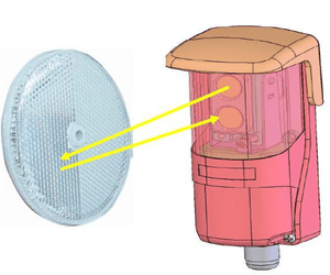 Infrared Sensor - Mirror Reflector - boom gates, infrared sensors, Parking Barriers, rhino fencing - Australian Bollards  